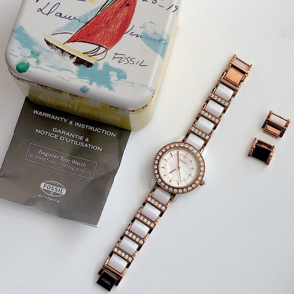 FOSSIL Women’s Watch (White/Gold)